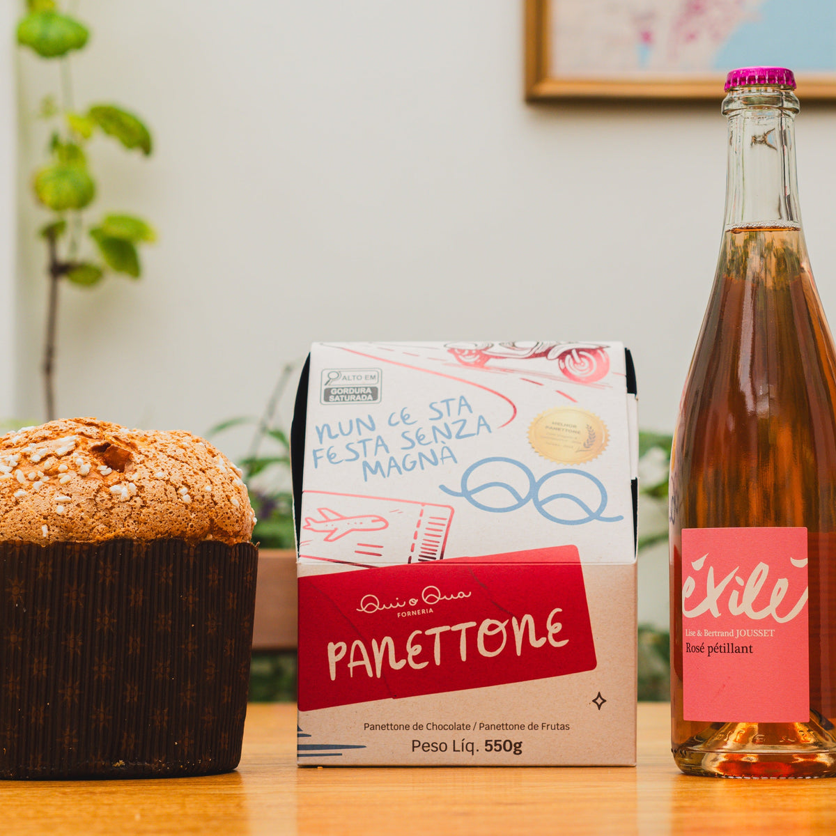 Kit Panettone artesanal de Frutas Italianas e Pét-Nat