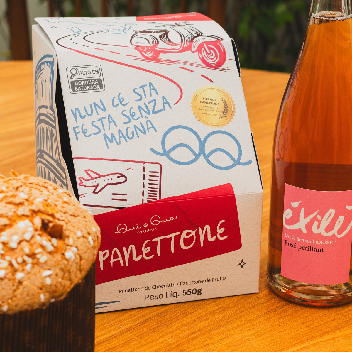 Kit Panettone artesanal de Frutas Italianas e Pét-Nat