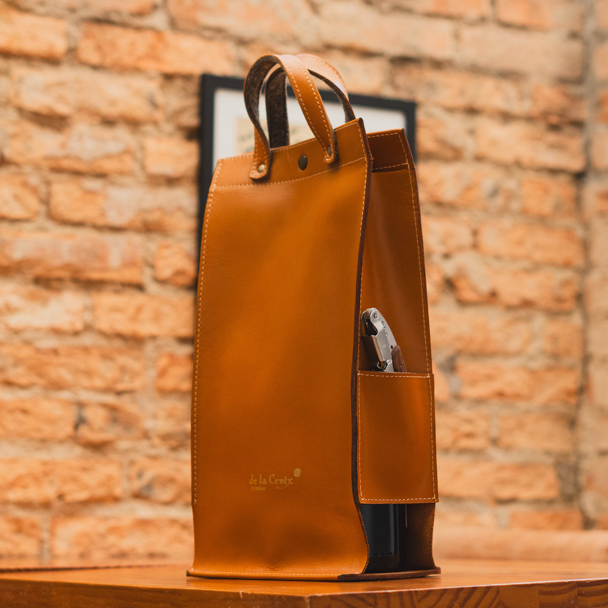 Bolsa de Couro para Vinhos - de la Croix - 2 garrafas