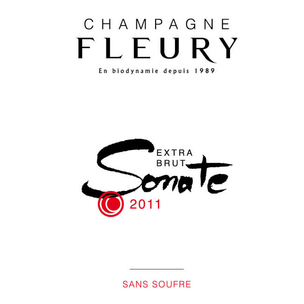 Champagne Fleury Sonate Extra Brut, 2011 - Espumante - Rótulo de garrafa de vinho da França da região Champagne
