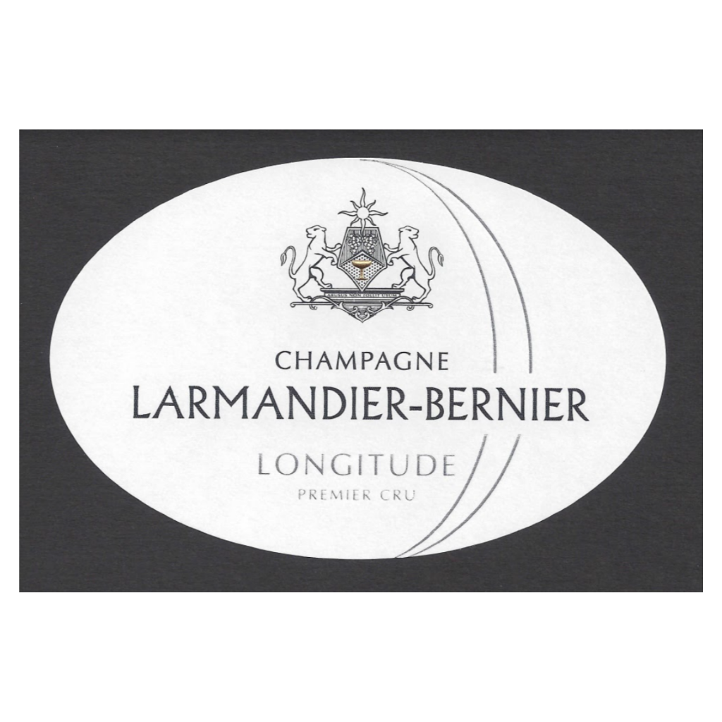Champagne Larmandier-Bernier Longitude Premier Cru Extra-brut Blanc de Blancs - Espumante - Rótulo de garrafa de vinho da França da região Rhône